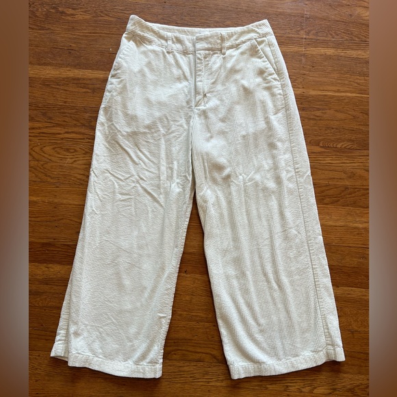 a new day Pants - A New Day Corduroy White Cream Wide-Leg Ankle Capri Pants Size 10